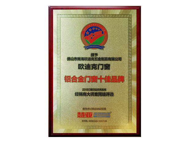 2019年鋁合金門窗十佳品牌
