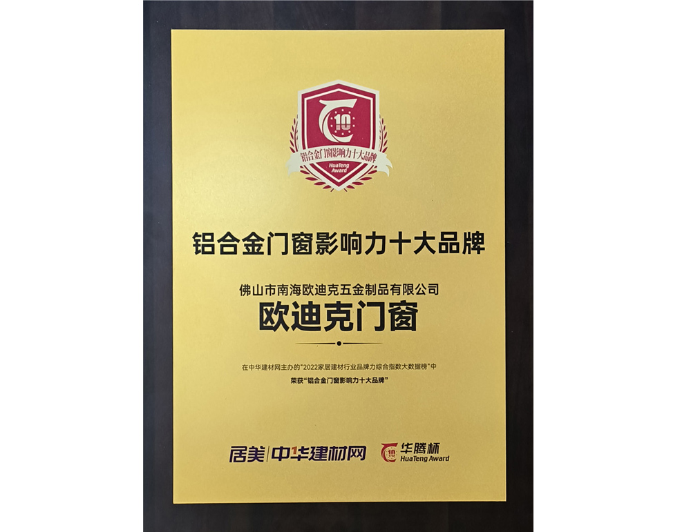 2022年鋁合金門窗十大品牌
